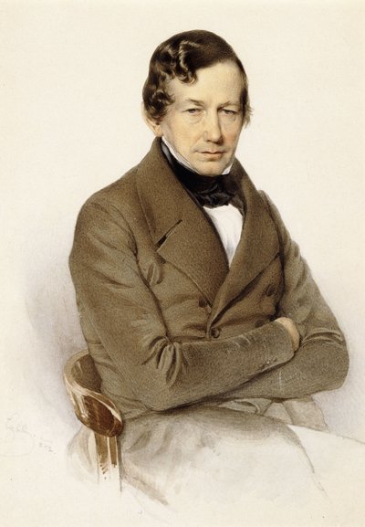 Porträtt av Anton Diabelli, sittande halvlängd, 1842 av Franz Eybl