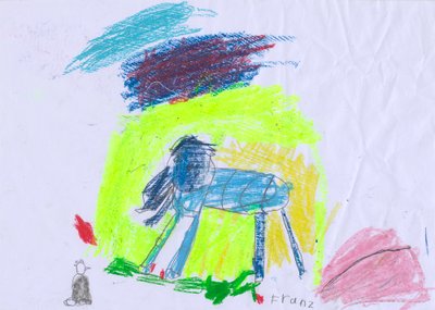 Blå häst framför en gul himmel efter Franz Marc av Franz Ferdinand