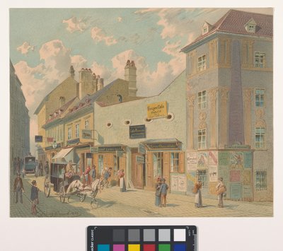 7., Burggasse 28–36 – Utsikt från Kirchengasse av Franz Gerasch