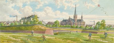 Mellan Westbahn och Mariahilfer-linjen (vy av linjeväggen) av Franz Gerasch