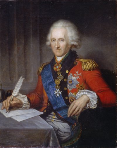 Porträtt av statsmannen och reformatorn, greve Jacob Sievers (1731-1808) (Porträtt av statsmannen och reformatorn greve Jacob Sievers). Målning av Gerhard von Kugelgen (1731-1820), olja på duk. Tysk konst sent 1700-tal, klassicism. Staten Ryssland av Franz Gerhard von Kugelgen