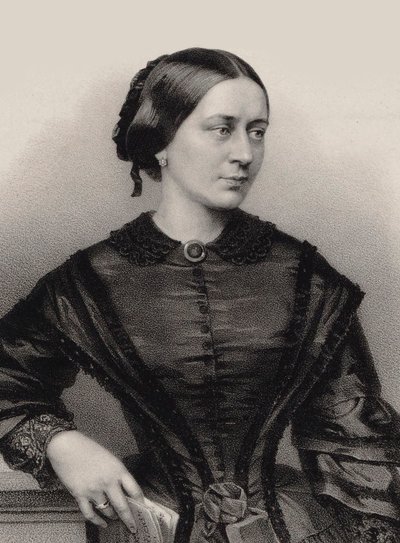 Porträtt av Clara Schumann 1819-1896, 1860. av Franz Hanfstaengl