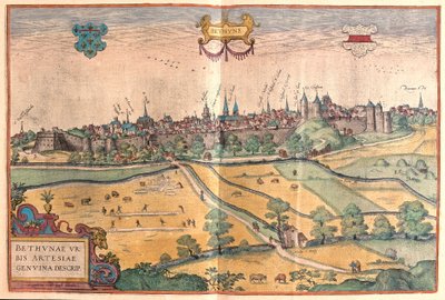 Bethune i Pas de Calais, Frankrike (gravyr av Franz Hogenberg