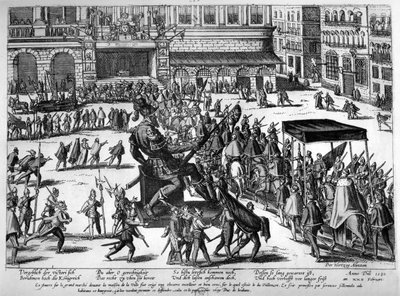 Inresa av Hercule Francois av Frankrike, hertig av Alencon (1554-84) i Antwerpen, 19 februari 1582 av Franz Hogenberg