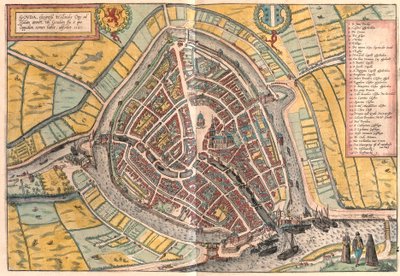 Gouda, Nederländerna (gravyr av Franz Hogenberg