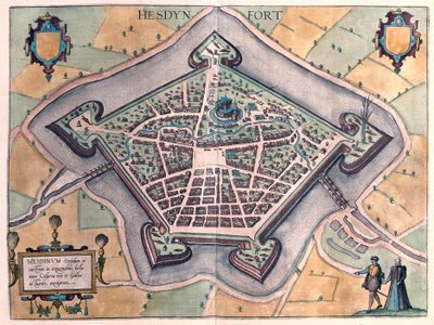 Hesdin, Frankrike (gravyr av Franz Hogenberg