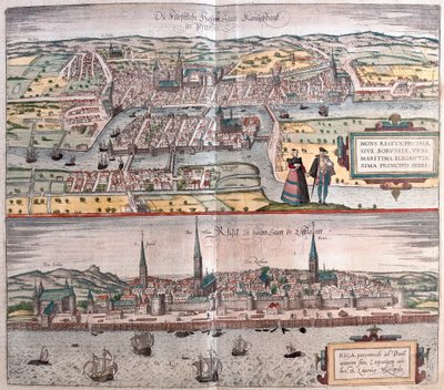 Kaliningrad, Ryssland - Riga, Lettland (gravyr av Franz Hogenberg
