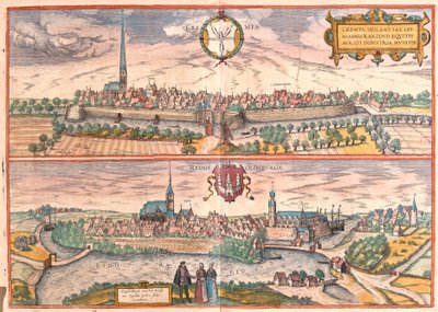 Krempe och Rendsburg, Tyskland (gravyr av Franz Hogenberg