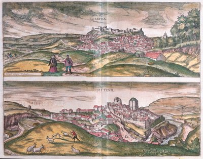 Lebrija och Setenil - Spanien (gravyr av Franz Hogenberg