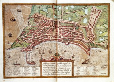Karta över Ancona (gravyr av Franz Hogenberg