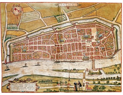 Karta över Bremen (gravyr av Franz Hogenberg