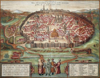 Karta över Jerusalem (gravyr av Franz Hogenberg