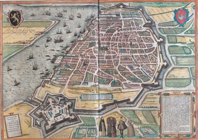 Karta över Antwerpen av Franz Hogenberg