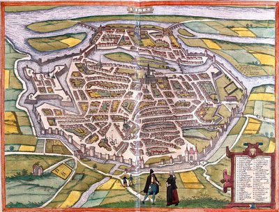 Plan av Metz (Mets), Frankrike (etsning av Franz Hogenberg