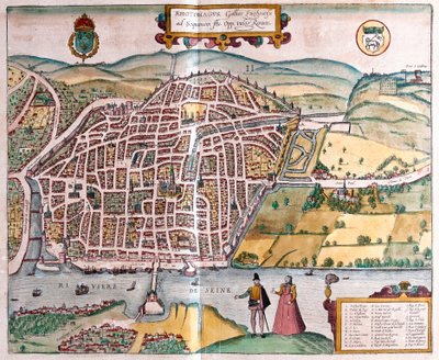 Rouen - Frankrike (gravyr av Franz Hogenberg