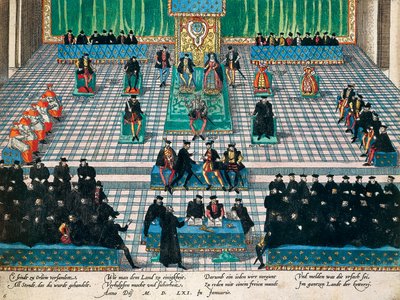 Generalstaternas session i Orleans, januari 1561, gravyr av Franz Hogenberg (1535-1590), Frankrike av Franz Hogenberg