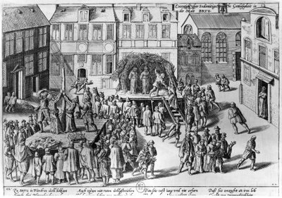 Stav ved Brügge under Fernando Alvarez de Toledos regering (1508-82) hertug af Alba swed av Franz Hogenberg