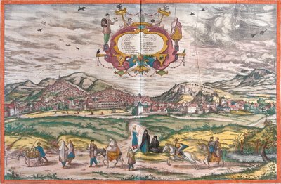 Utsikt över Granada, Spanien (etsning av Franz Hogenberg