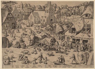 Bymässa i Hoboken av Franz Hogenberg after Pieter Bruegel the Elder