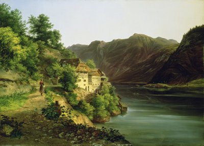 The Hallstatter Lake, 1824 av Franz II Steinfeld