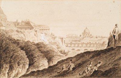 Hofburg med vallgrav, slottsport och bro av Franz Jaschke