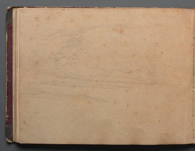 Album med utsikt över Rom och omgivningar, Landskapsstudier, sidan 29b: Landskapsstudie. av Franz Johann Heinrich Nadorp