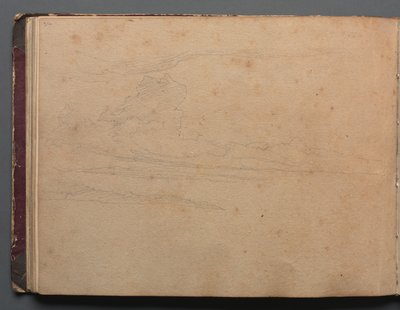 Album med utsikt över Rom och omgivningar, Landskapsstudier, sidan 29b: Landskapsstudie av Franz Johann Heinrich Nadorp