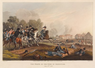 "Hertigens död av Brunswick, 15 juni [sic] 1815". (skriva ut) av Franz Joseph (after) Manskirch