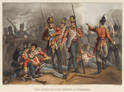 The Buffs at the Battle of Albuera (färgad akvatint) av Franz Joseph after Manskirch