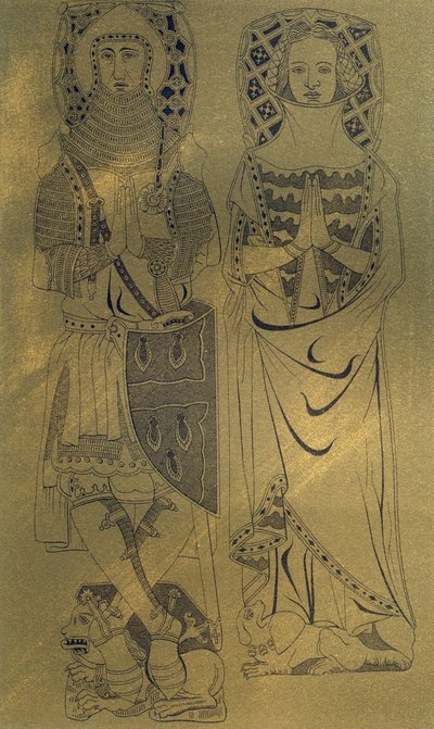 En kopparplakett från Minster Abbey and Church, Isle of Sheppey, Kent, 1337 1849. av Franz Kellerhoven