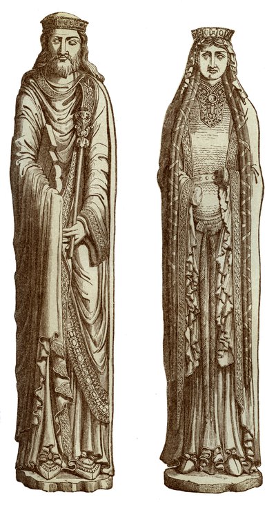 Clovis I och Clotilde hans fru, 1100-talet, 1870 av Franz Kellerhoven