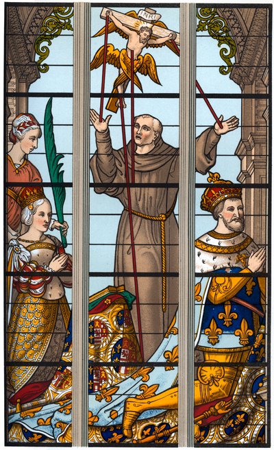 Francis I och Eleonore vid deras andakter, 1515-1547, 1870 av Franz Kellerhoven