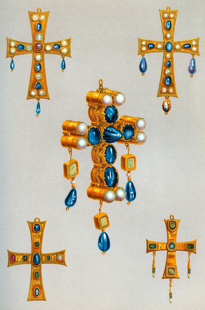 Guldkors av en kung av goterna, 700-talet, 1870 av Franz Kellerhoven