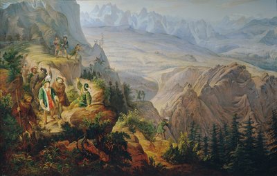 Kejsar Maximilian I (?) jagar en stenbock av Franz Krammer