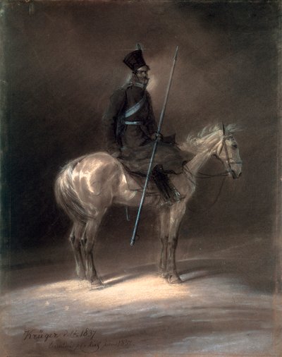 Kosack till häst, 1837. av Franz Krüger