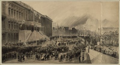 Utkast till hyllning inför kung Fredrik Vilhelm IV av Franz Krüger