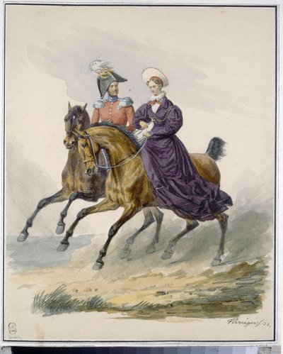 Kejsar Nicholas I (1796-1855) och kejsarinnan Alexandra Fedorovna (född Charlotte av Preussen av Franz Krüger