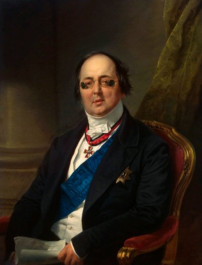 "Porträtt av greve Alexander Kushelev-Bezborodko", 1851-1852. av Franz Kruguer