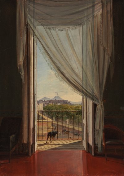 Utsikt över Neapel genom ett fönster, 1824. av Franz Ludwig Catel