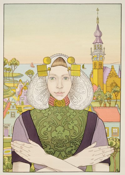 Dutch Girl, 1897, från LEstampe Moderne, publicerad Paris 1897-99 av Franz M. Melchers