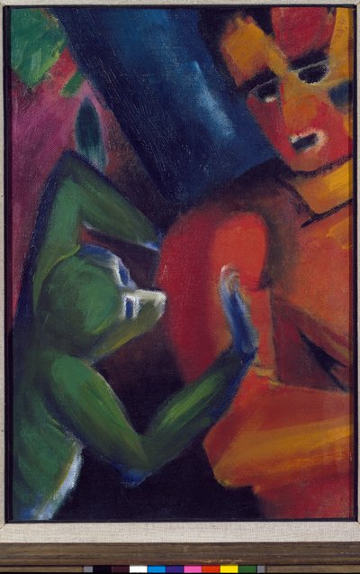 En man och en liten apa av Franz Marc