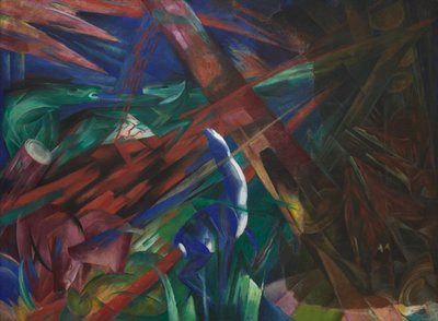 Djurens öden Träden visade sina ringar, djuren sina ådror, 1913. av Franz Marc