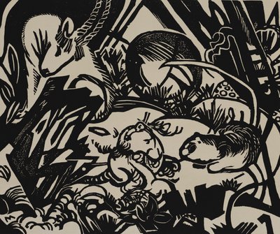Animal Legend (träsnitt) av Franz Marc