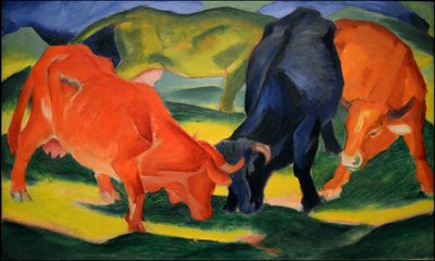 Fighting Cows, 1911. av Franz Marc