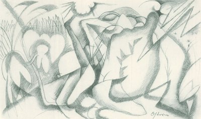 Franz Marc - Skissbok från fältet - Blad 19 av Franz Marc