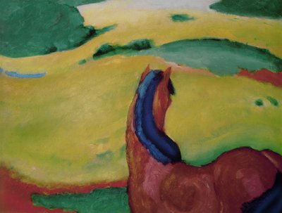 Häst i ett landskap, 1910 av Franz Marc