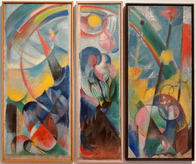 Landskap med en regnbåge / Landskap med en regnbåge (mytiskt djur) av Franz Marc
