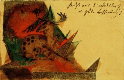 Liggande rådjur av Franz Marc
