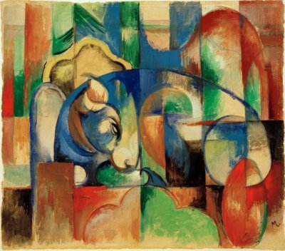 Liggande tjur av Franz Marc