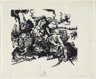 Lejonjakt efter Delacroix av Franz Marc